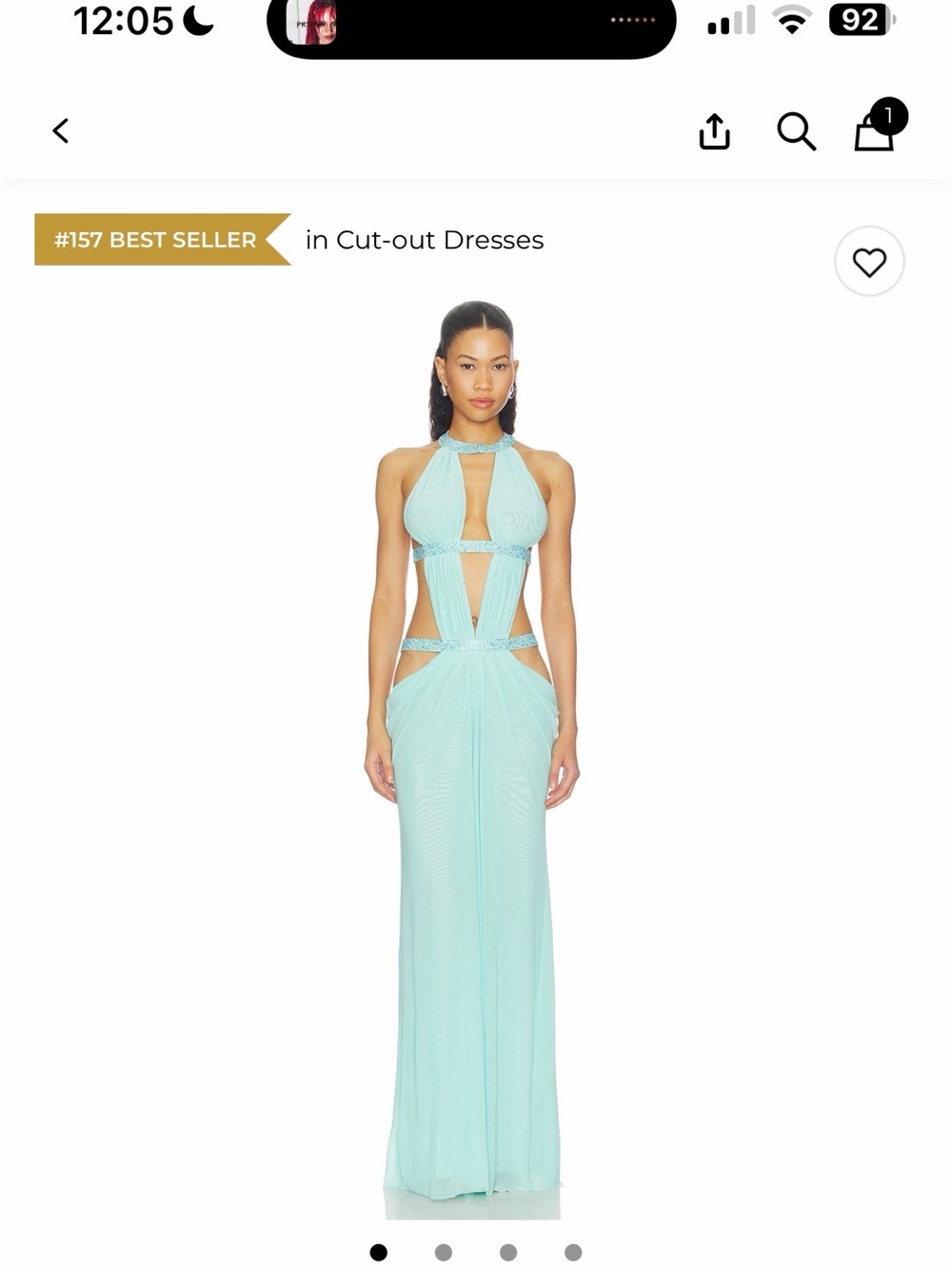 Jaded London Mint Green Backless Cut-Out Halter Gown